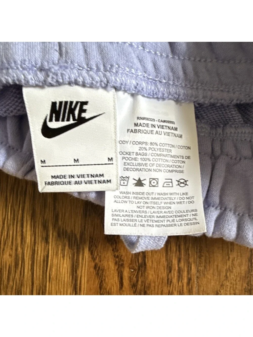Nike Purple Jogger Shorts Youth M Cotton Blend Pockets Tapered Drawstring Logo